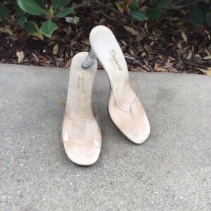 Dezario size 10 Women's Clear and Nude Heels